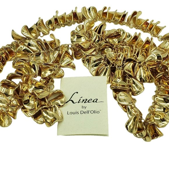 Linea by Louis Dell'Olio Gold Tone Necklace and Earring Set 59" - Picture 12 of 15